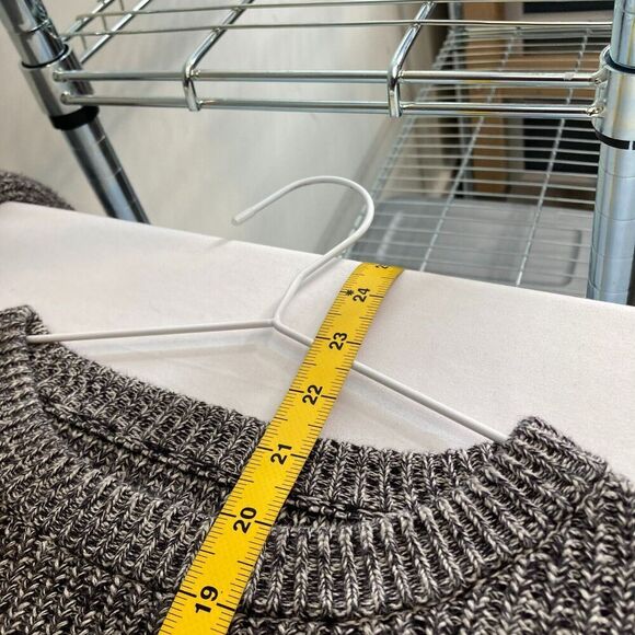 FRYE Women's Gray Ragg Slouchy Crew Neck Sweater Size S Neutral Elevated Basics - Picture 3 of 10